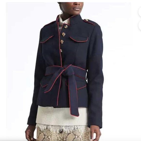 Banana Republic x Olivia Palermo Military Navy Blue Jacket - Picture 3 of 16